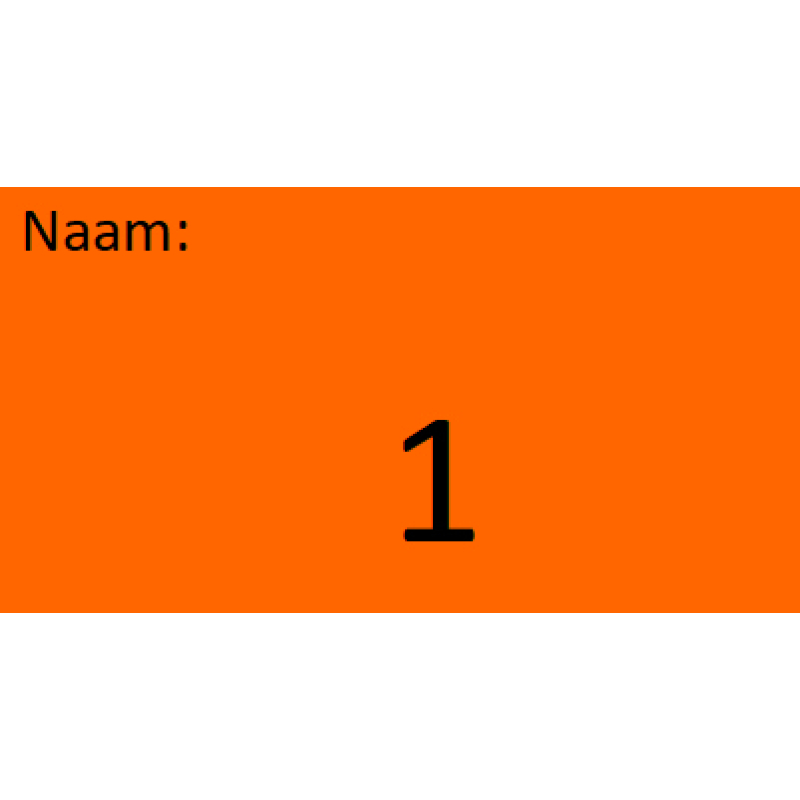 Etiket CDC Naam-nummer 1-800 oranje (777016)